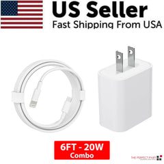 2024 20W USB-C Fast Charger PD Adapter Cable For iPhone 14/13/12/11 XR Pro iPad